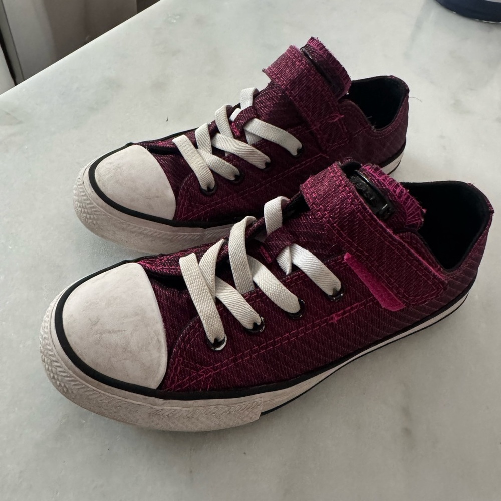 Converse Kids Burgundy Sneakers with Velcro